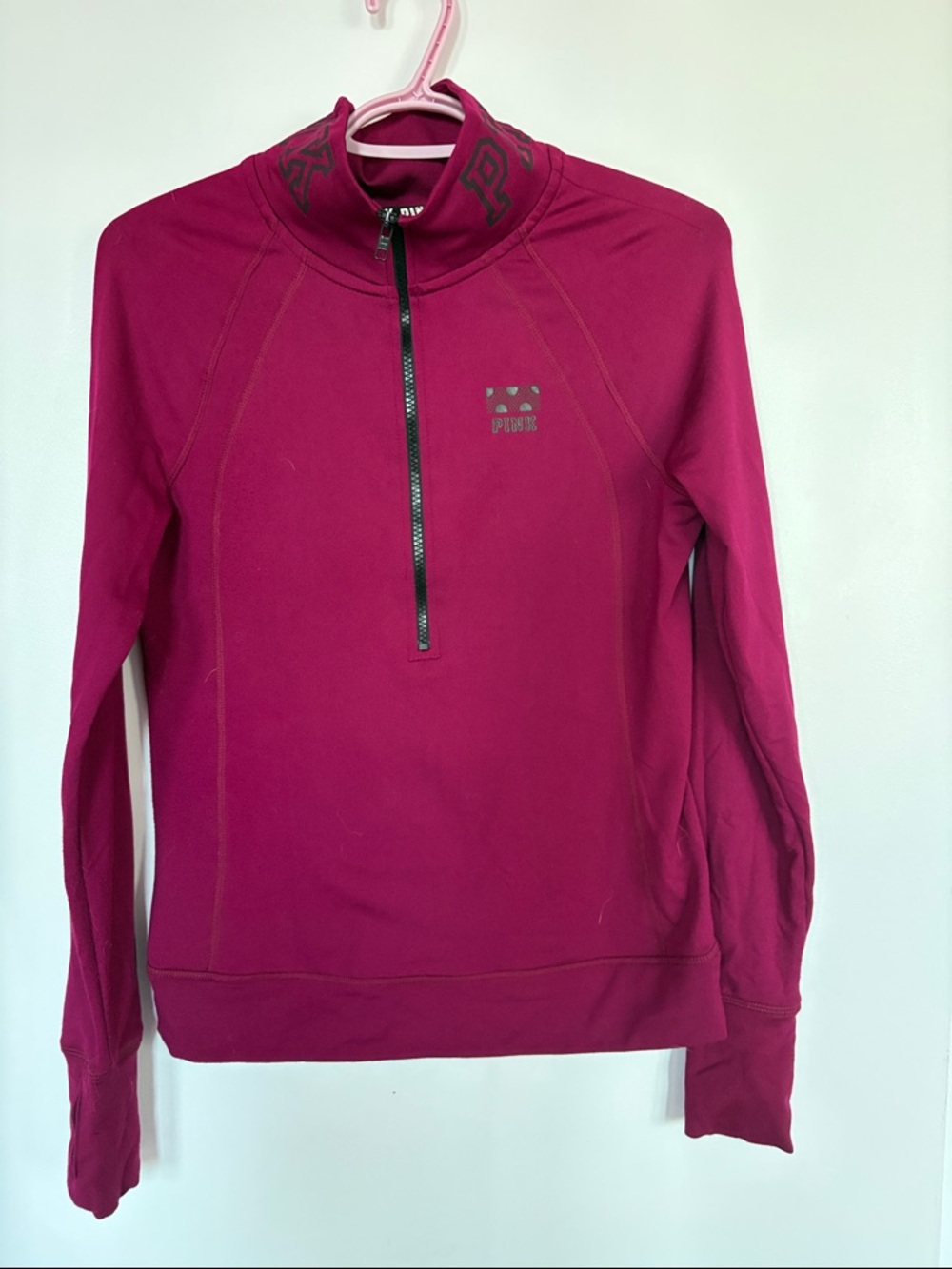 PINK Victoria's Secret athletic Quarter-Zip Pullover - Berry